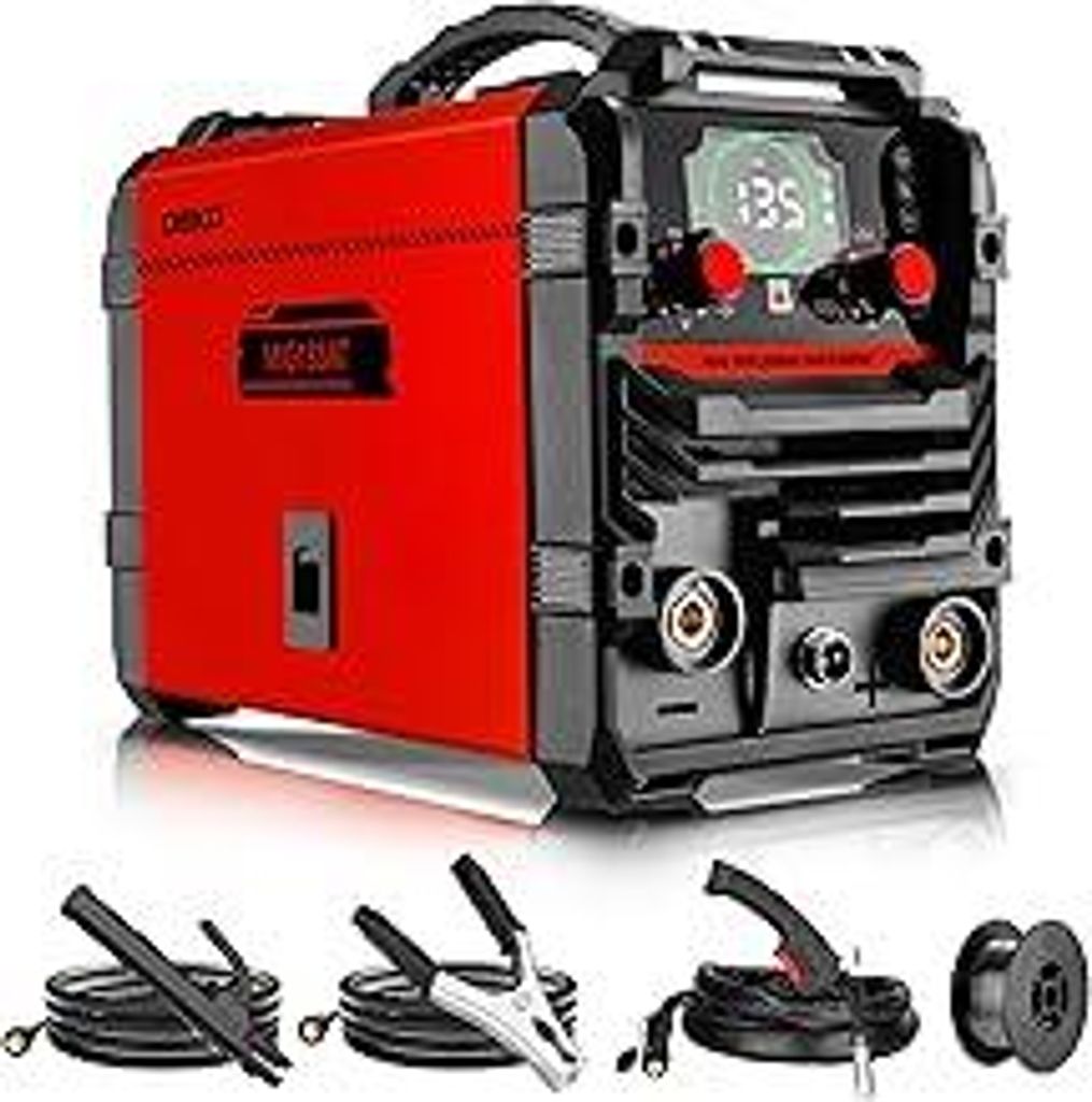 MIG Schweißgerät 135Amp: DEKOPRO 220 Volt Flusskern MIG/Lift TIG/Stick 3-in-1 Schweißmaschine IGBT-Wandler Portable Set für Hausbesitzer und He...