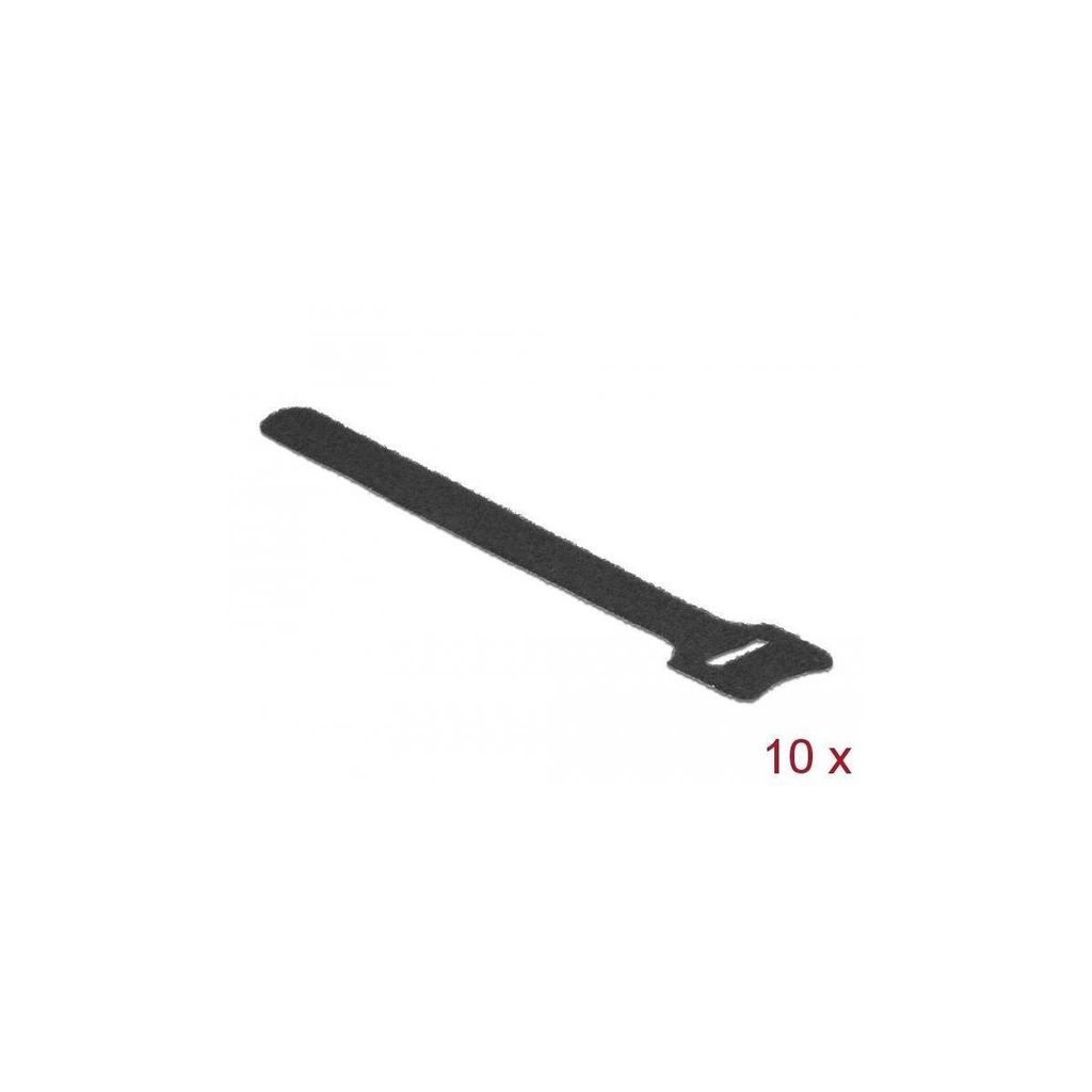DeLOCK Klett-Kabelbinder 150mm x 12mm (schwarz, 10 Stà ¼ ck)