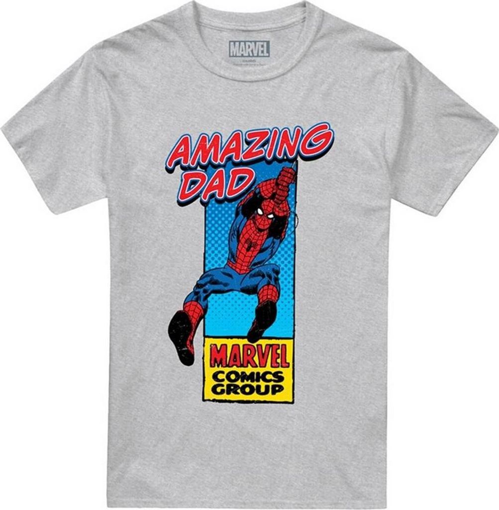 Marvel Comics - "Amazing Dad" T-Shirt für Herren, Vatertag TV23896 (S) (Grau meliert)
