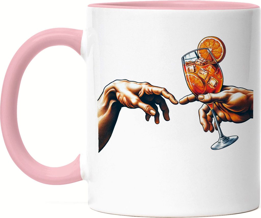 Göttliche Hände Aperol Spritz Tasse Rosa - Einzigartiges Sommergeschenk