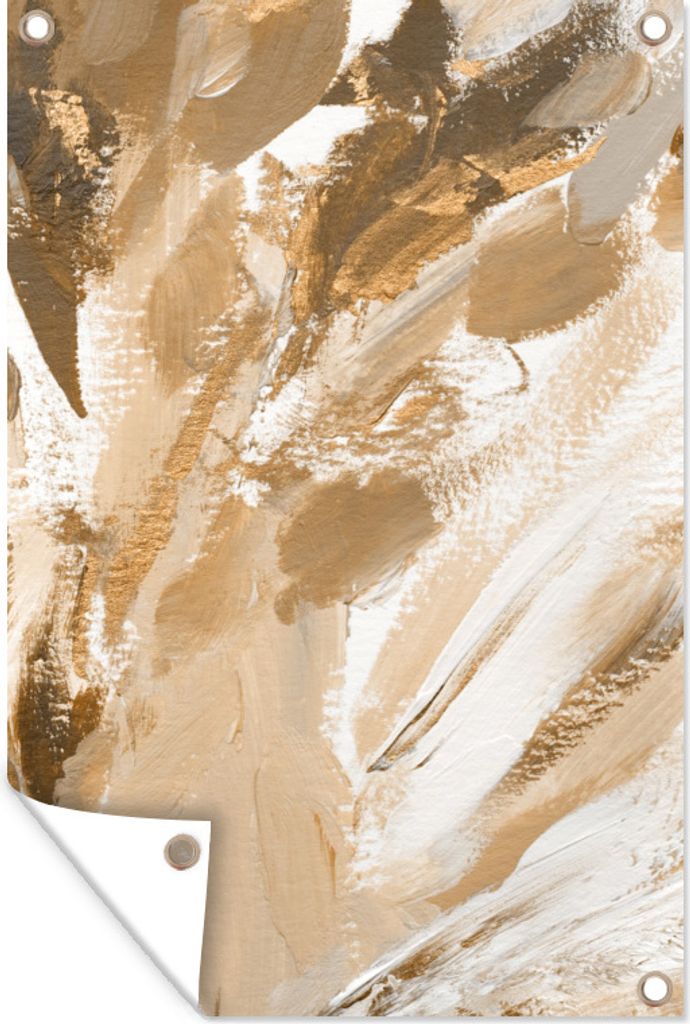 MuchoWow 80x120 cm Outdoor-Poster Gartendeko Sichtschutz Garten Poster für den Garten Farbe - Gold - Luxus