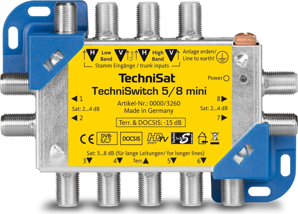 TechniSat TECHNISWITCH 5/8 MINI | Multischalter / Satverteiler für 8 Teilnehmer