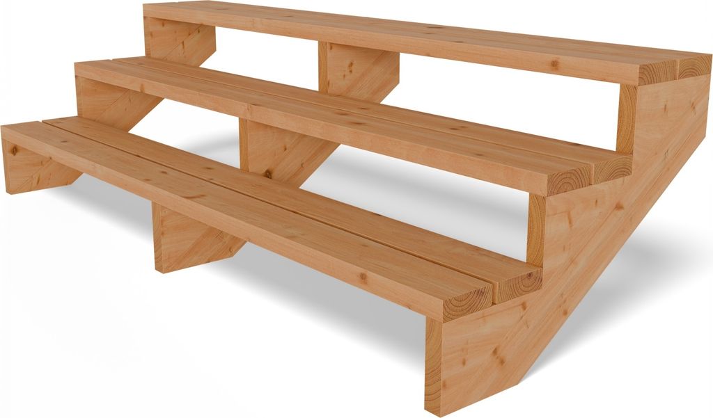 Terrassentreppe aus Lärche Treppe Stufen Wangentreppe Produktbild 