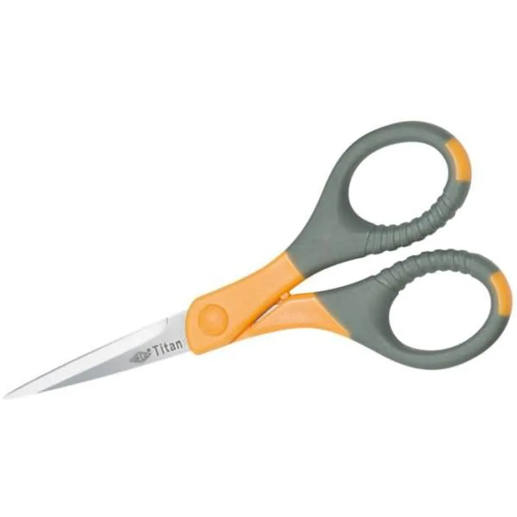 WEDO Ciseaux TITAN Plus Pointus 155 mm Gris Jaune - Coupe de Précision - 2