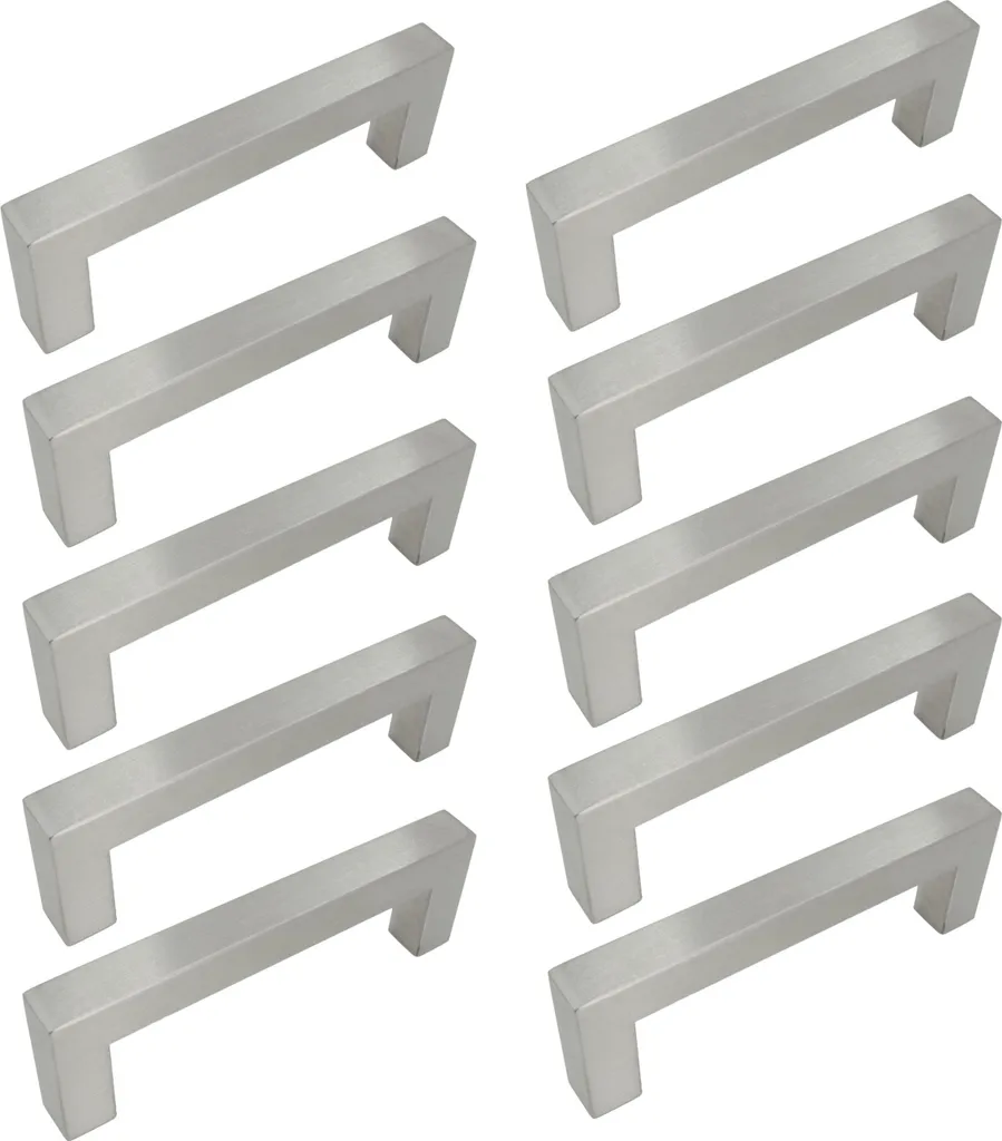 Maniglie Cucina 128mm Acciaio Inox Opaco Eleganti | Set 10 Pezzi