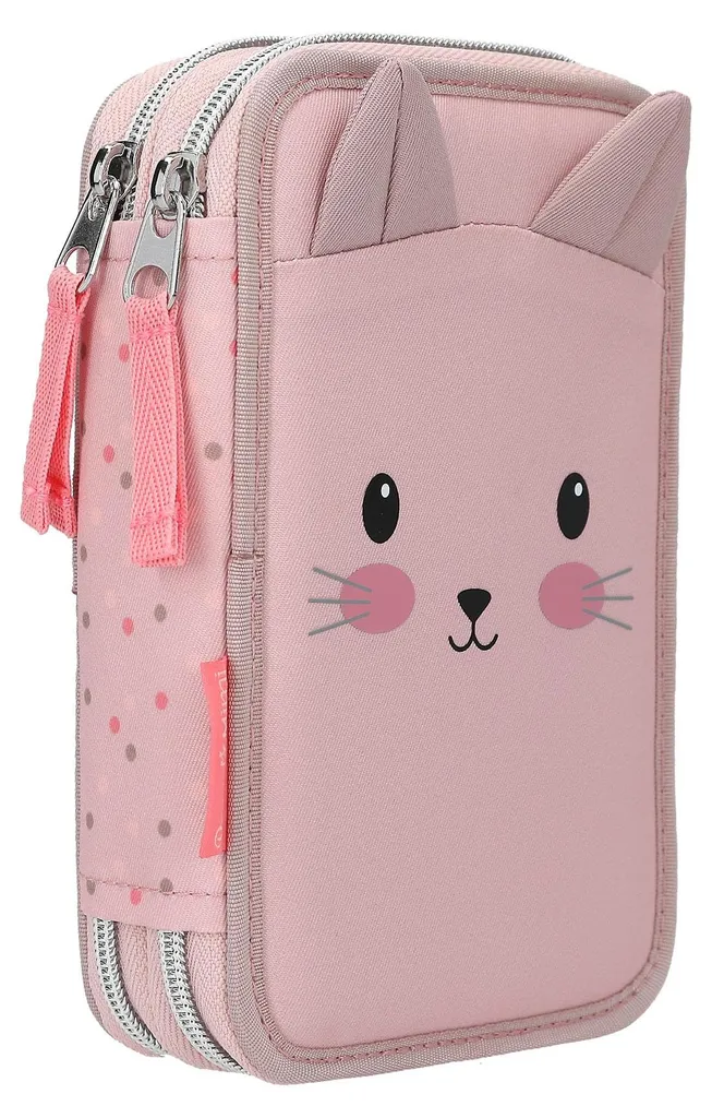 Trousse Princess Mimi 2 Compartiments Zippés et Grande Capacité Rose