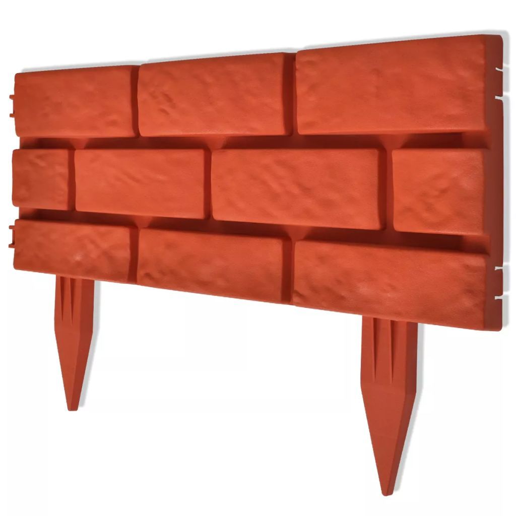 vidaXL Rasenkanten 11 Stk. Backstein-Design Produktbild 