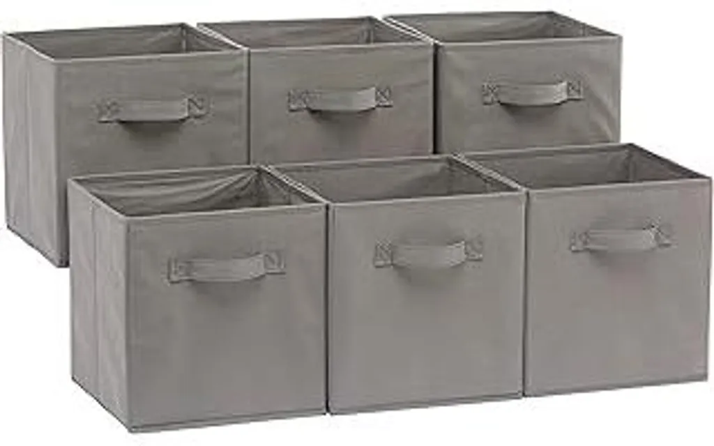 Set 6 Cubi Organizer Pieghevoli Grigio 26x26x28cm - Ordine Casa
