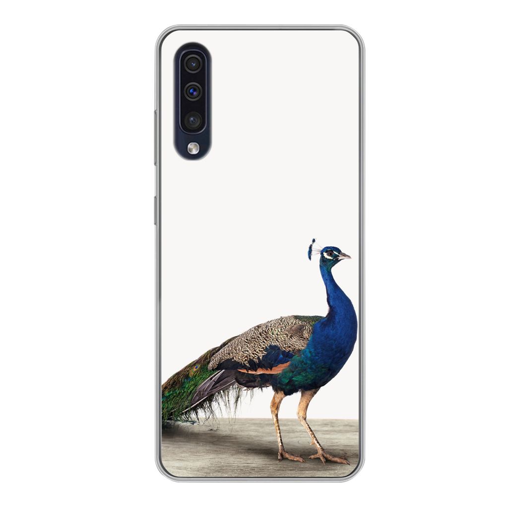 MuchoWow Handyhülle Schutzhülle Hülle für Samsung Galaxy A50 Pfau - Federn - Vogel - Kinder - Jungen - Mädchen Silikon Softcase Handy Hülle...