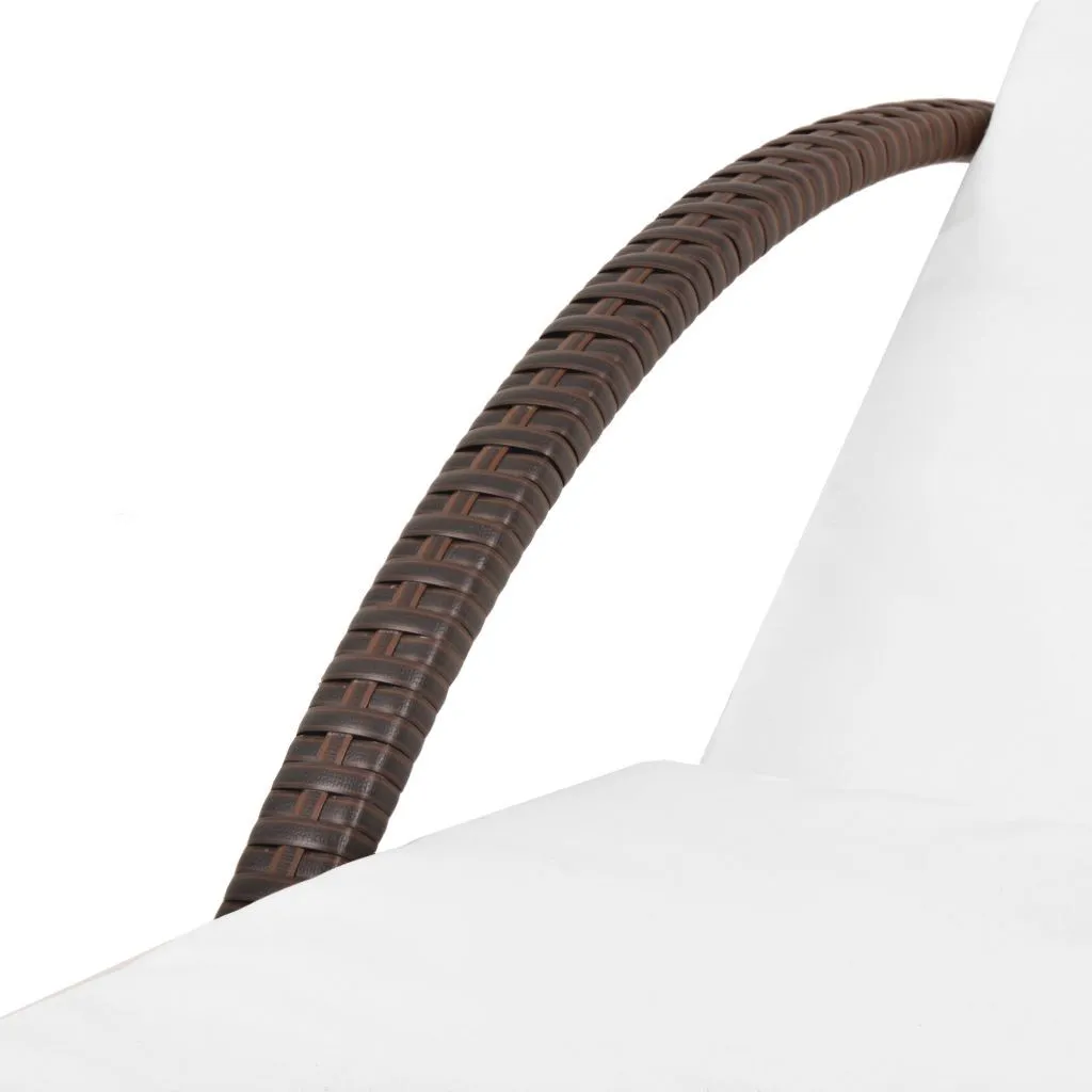 Lit de jardin modulable en poly rotin marron avec tablette intégrée - 16