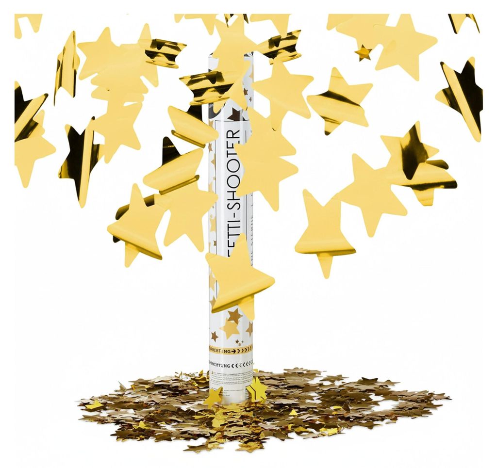 10 coriandoli dorati da 40 cm, pioggia di stelle, altezza Immagine del prodotto 
