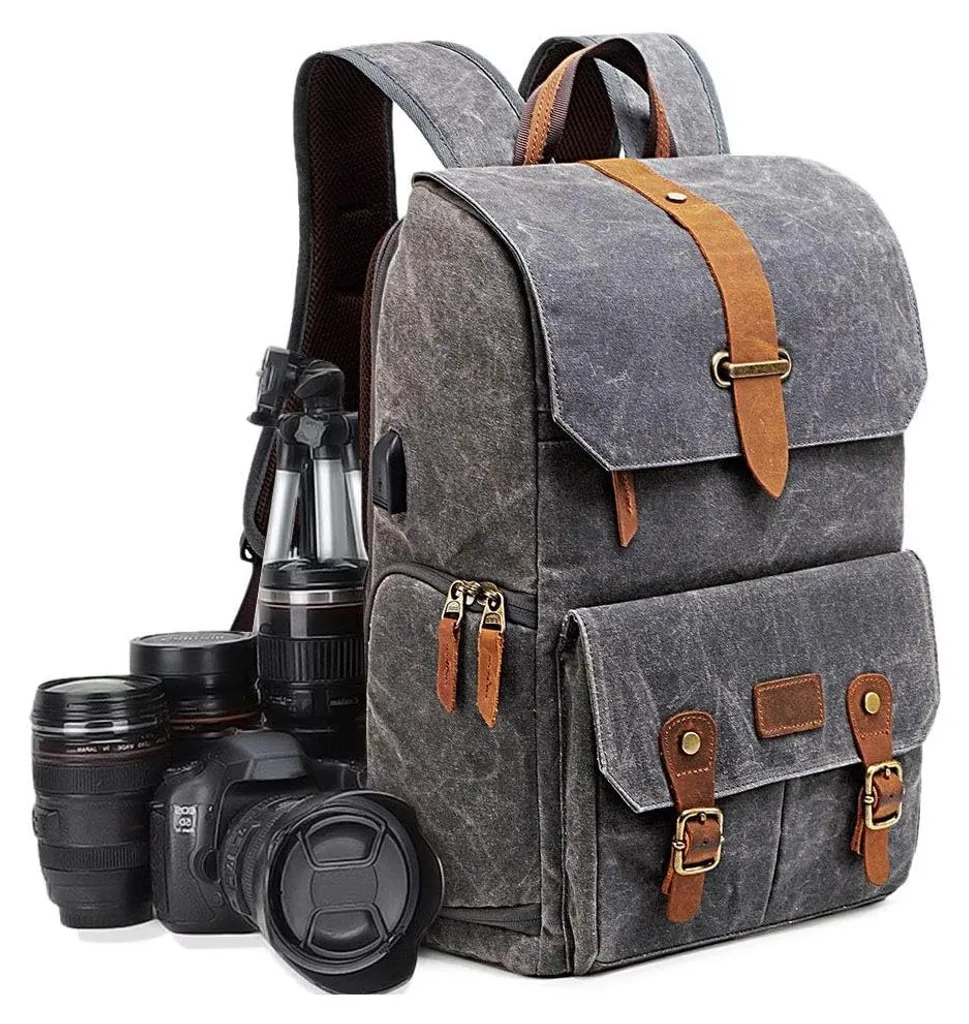 Sac à dos photo Canon et Sony vintage pour reflex avec compartiment PC