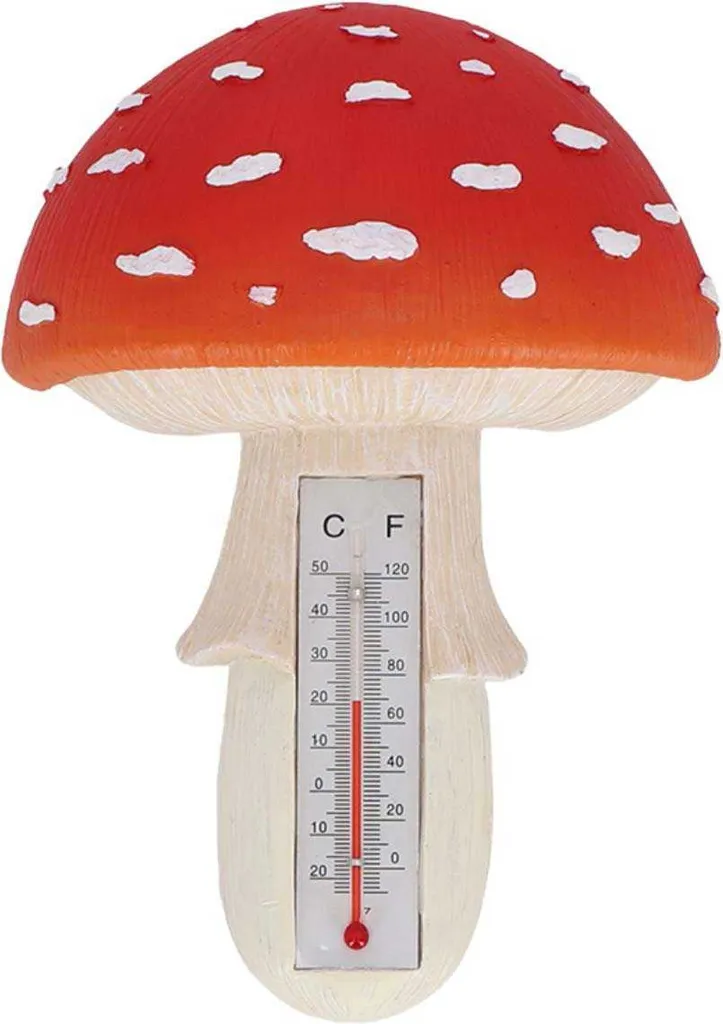 Esschert Design Termometro Fungo Amanita Muscaria per Esterni