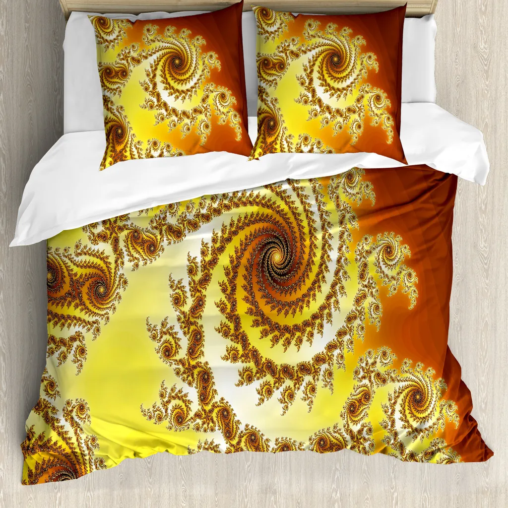 Copripiumino Matrimoniale Spirale Infinity ABAKUHAUS Marrone Antiacaro