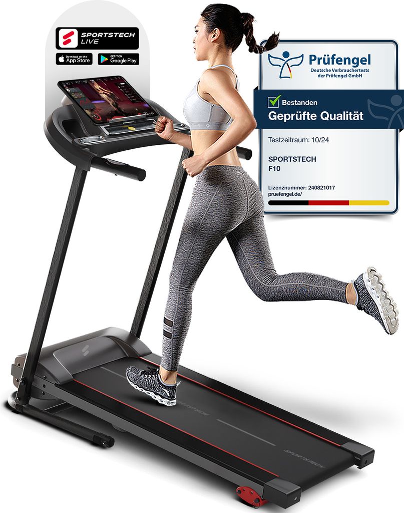 Sportstech Laufband F10, App-Kompatibel + Bluetooth + Produktbild 