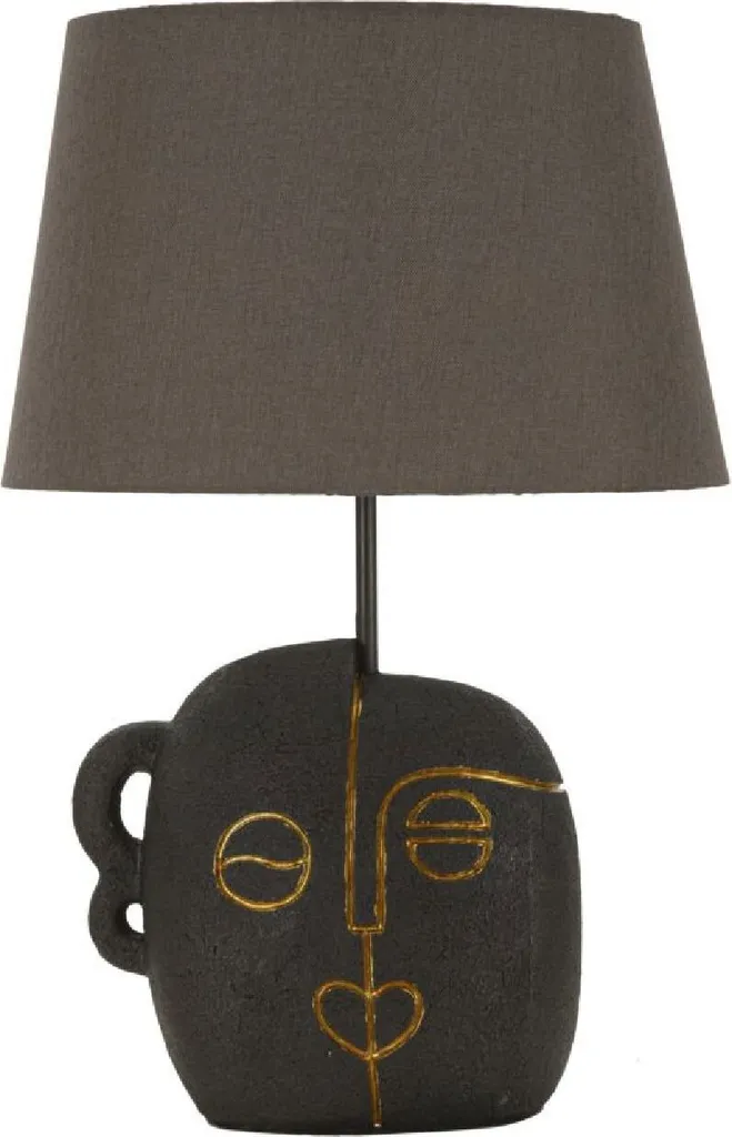 Mauro Ferretti Lampe de Table Tribal E27 Ø 30,5x46 cm Brun et Or