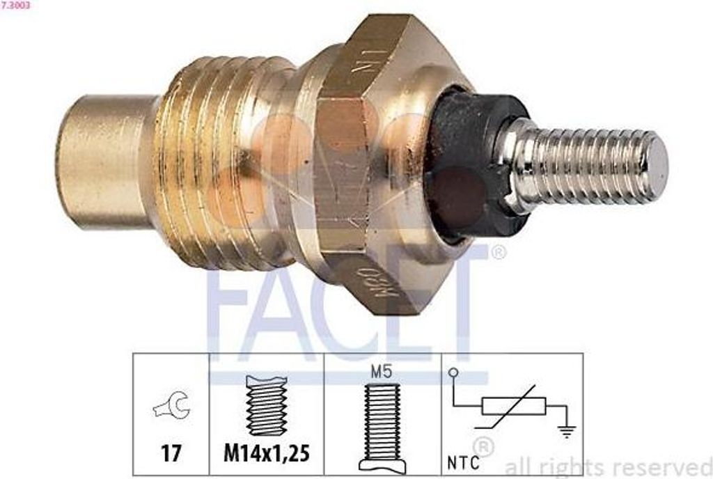 FACET 7.3003 Kühlmitteltemperatursensor für RENAULT 11 (B/C37) 9 Limousine (L42) 18 (134) 11 Kasten (S37) 20 Schrägheck 18 Kasten