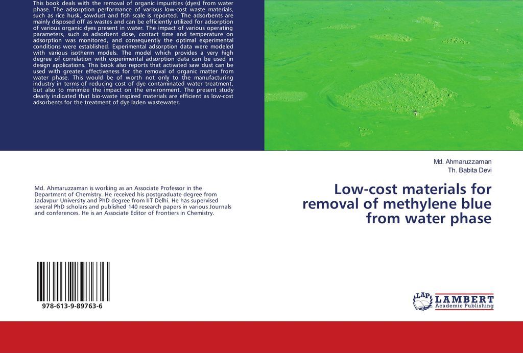 Low-cost materials for removal of methylene blue from water phase