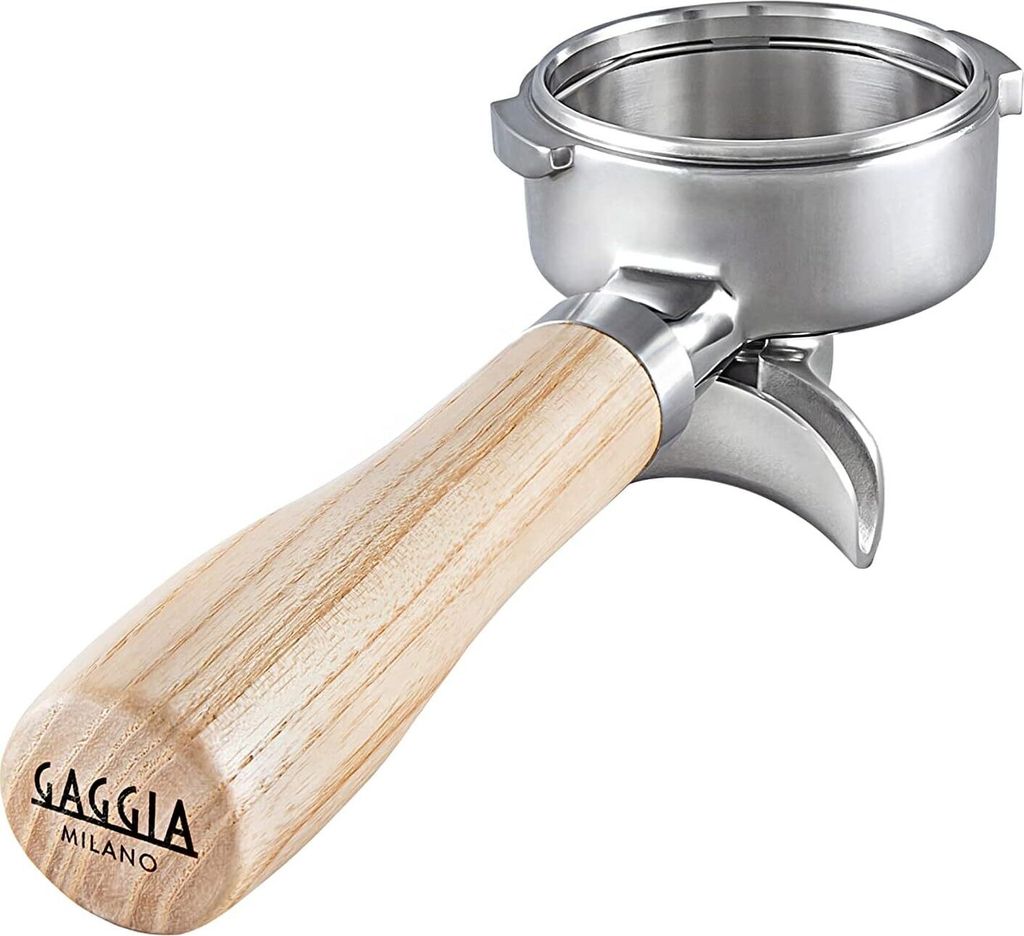 Gaggia Holzsiebträger Doppelaus- lauf Edelstahl und Eschenholz