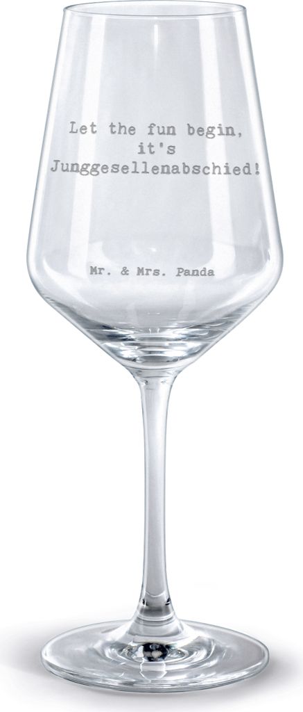 Mr. & Mrs. Panda wein glas Spruch Junggesellenabschied Spaß - Transparent - Geschenk, glaskelch, Vorfreude, Heiraten, weinglas graviert, Accessoir...