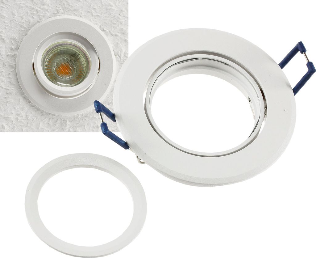 Einbaustrahler Rund Ø84mm Einbau Ø68mm, neigbar, Clip Ring