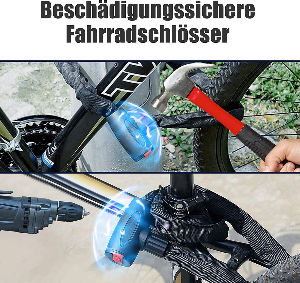 Fahrradschloss mit Schlssel, 120 cm langes Hohe Sicherheit