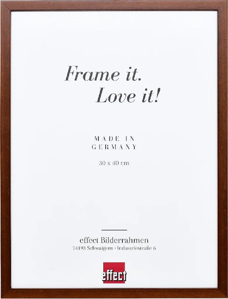 Cornice Legno Marrone 30x45 con Vetro Museale Invisibile | Effect Top S