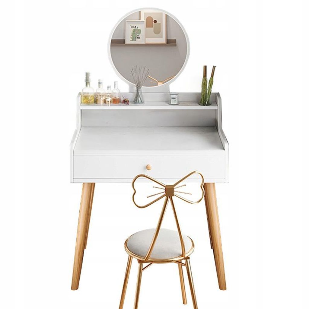 Make-Up Márnosť So Zrkadlom Biela Škandinávsky Loft Štýl Obrázok produktu 