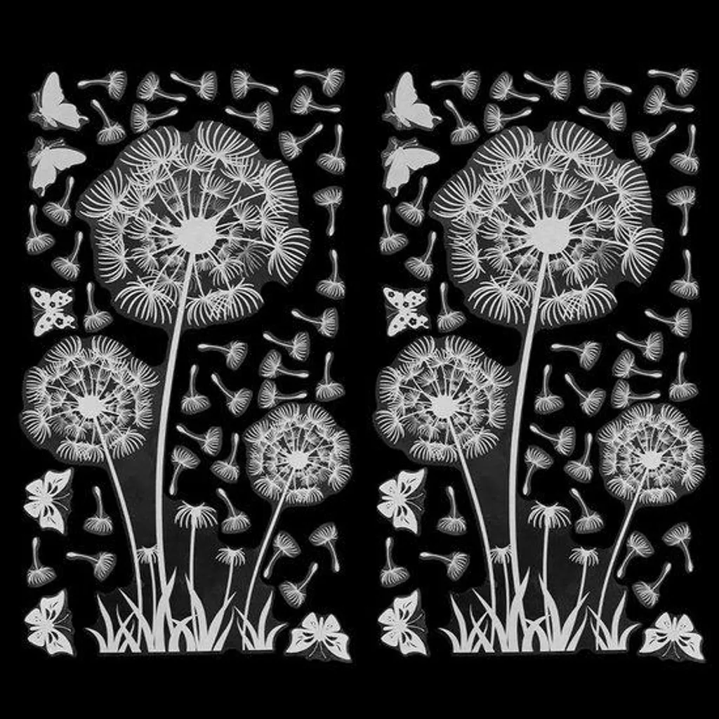 Décoration de Fenêtres Fleurs Blanches pour Maison et Bureaux - 2pcs