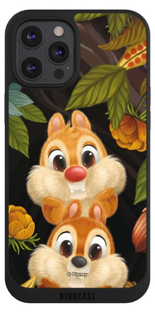 NIVOCASE Handyhülle für Apple iPhone 12 Pro Max Hülle NIVOpure Case Schwarz Disney Offizielles Lizenzprodukt Chip und Chap