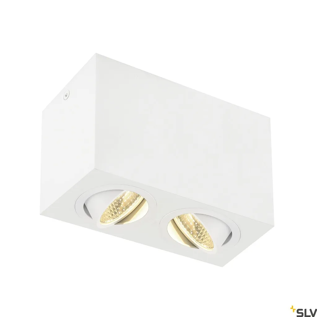 Triledo Double plafonnier apparent 2 flammes blanc LED orientable SLV