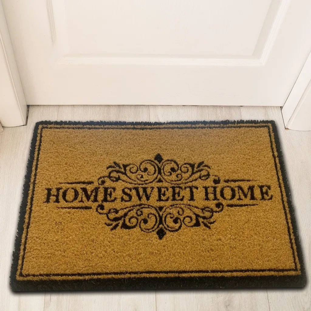 Paillasson fibre de coco durable Home Sweet Home - Format 45 x 75 cm