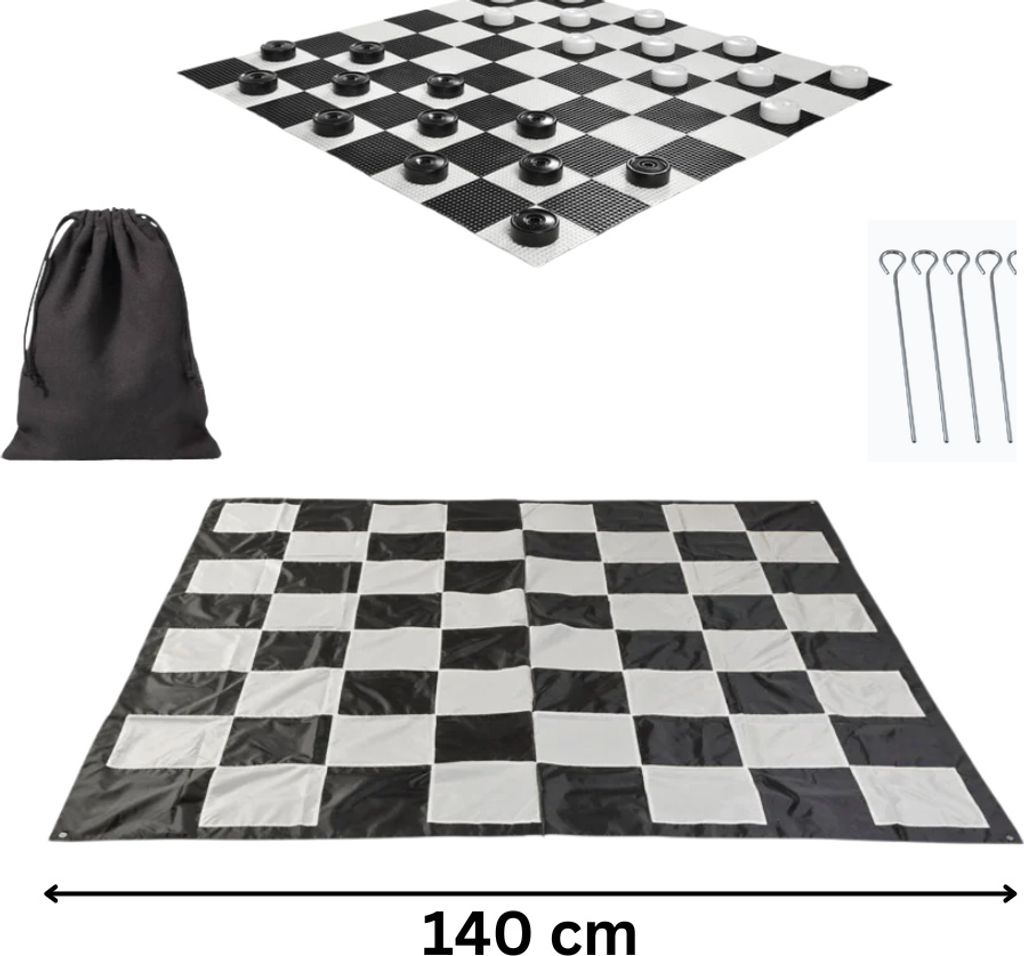Gioco della dama da giardino, 8x8, per esterni e interni - Immagine del prodotto 