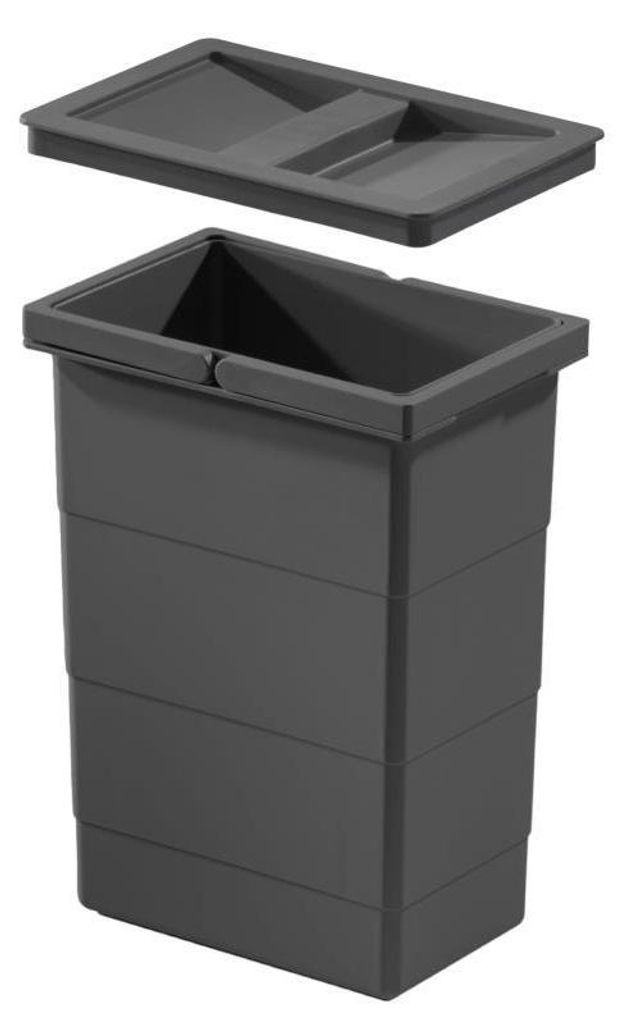 Hailo Inneneimer 1129909 mit Deckel dunkelgrau 8 L 226x156x295 mm