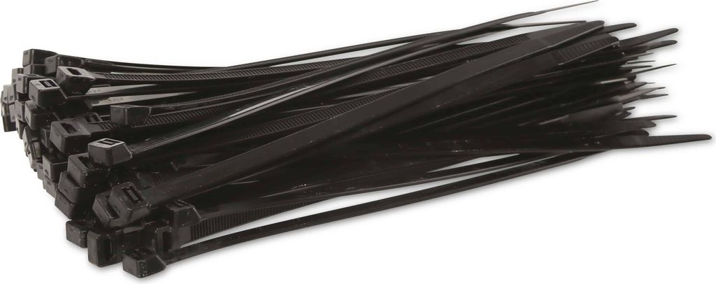 KSS Kabelbinder-Sortiment Polyamid 6.6, schwarz, 240x7,6, UV-beständig, 100 Stück