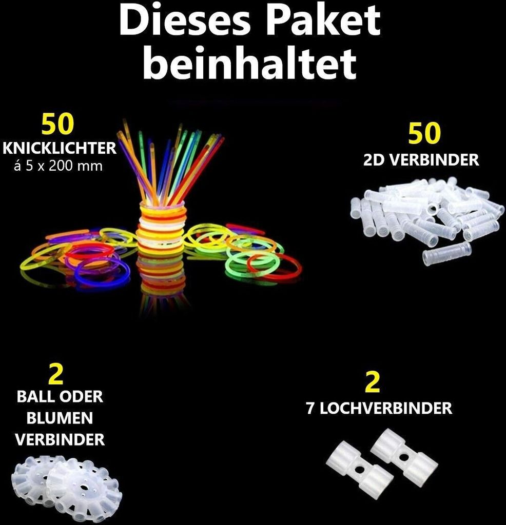 50x Knicklichter | Armreifen | Leuchtstäbe | Glowsticks, Produktbild 2