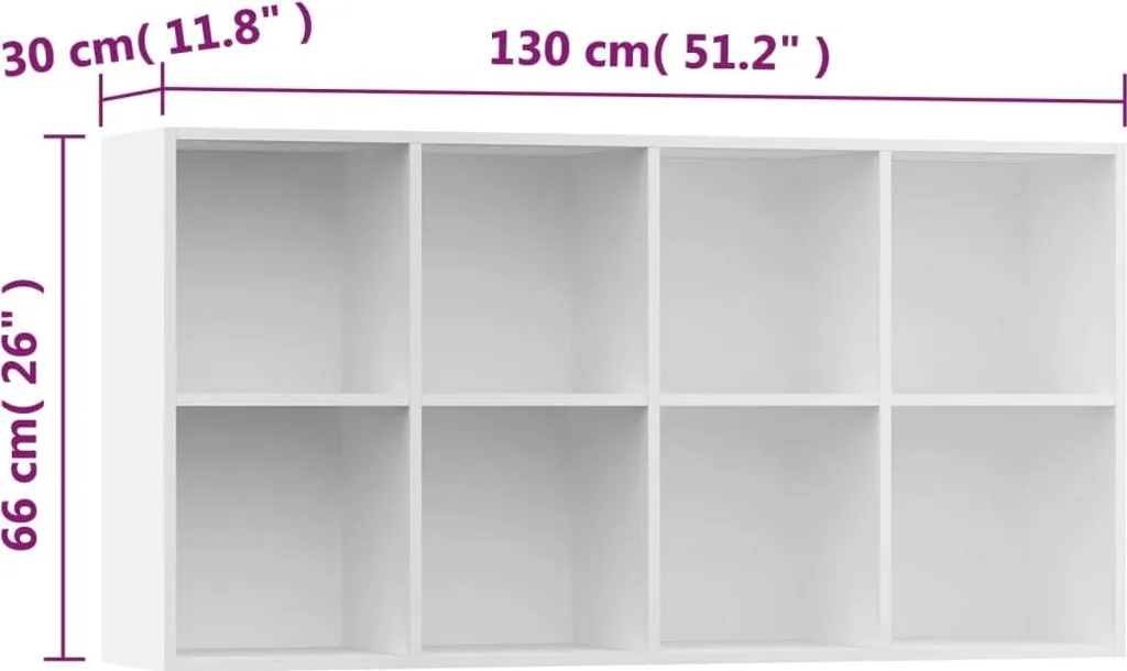 Bibliothèque Gain de Place Blanche 130 cm : Solution Rangement Compact - 11
