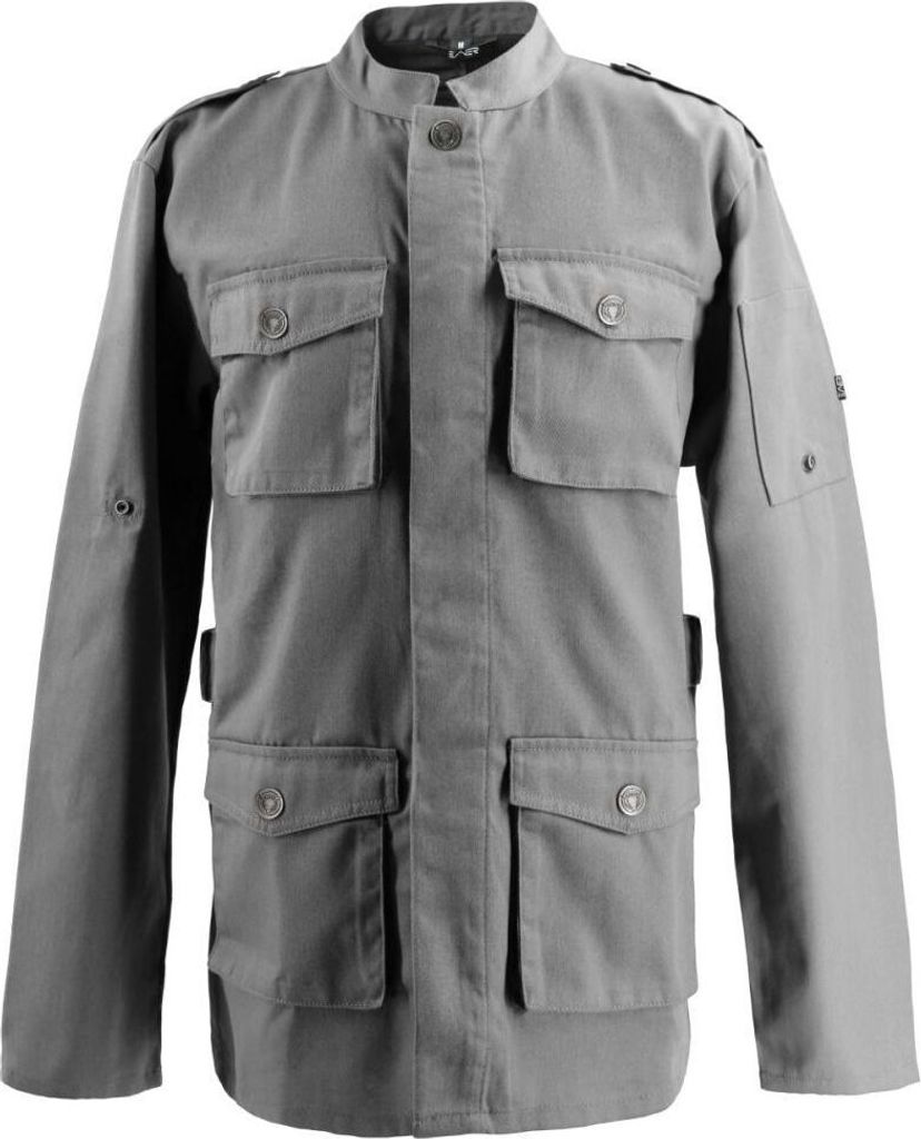 Kochjacke Parkastyle, langarm, Druckknöpfe, Fb. graphit, Gr. XL : graphit : XL : 65% Polyester 35%Baumwolle 220 g/m²