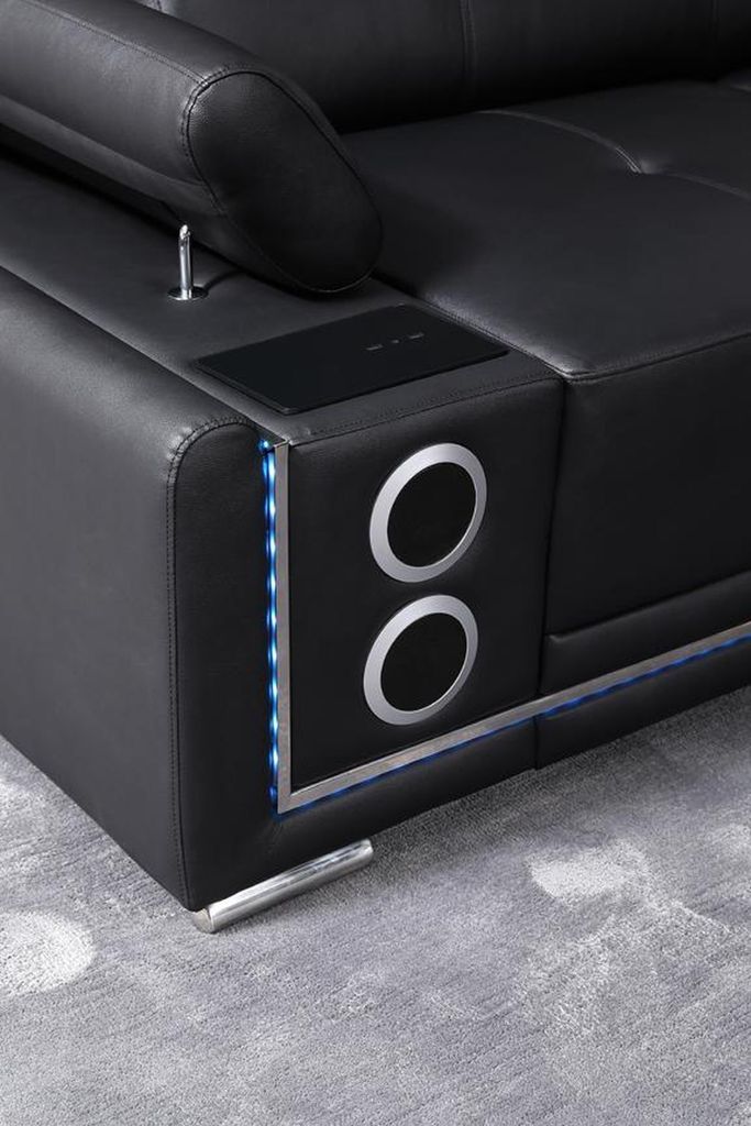 Moderne Ecksofa Wohnlandschaft Couch Eckgarnitur Led Linie Beleuchtet Garnitur
