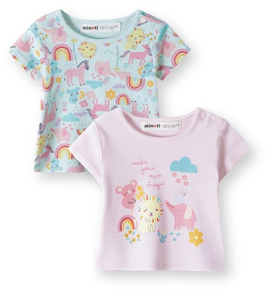 Minoti T Shirt Baumwolle kurzarm Petrol Gr. 62 für Mädchen