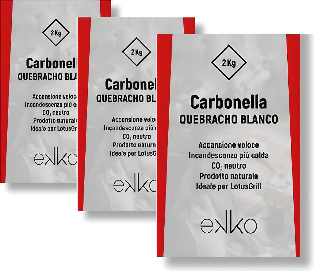 Ekko - 3 Beutel Quebracho Blanco Holzkohle von 2Kg