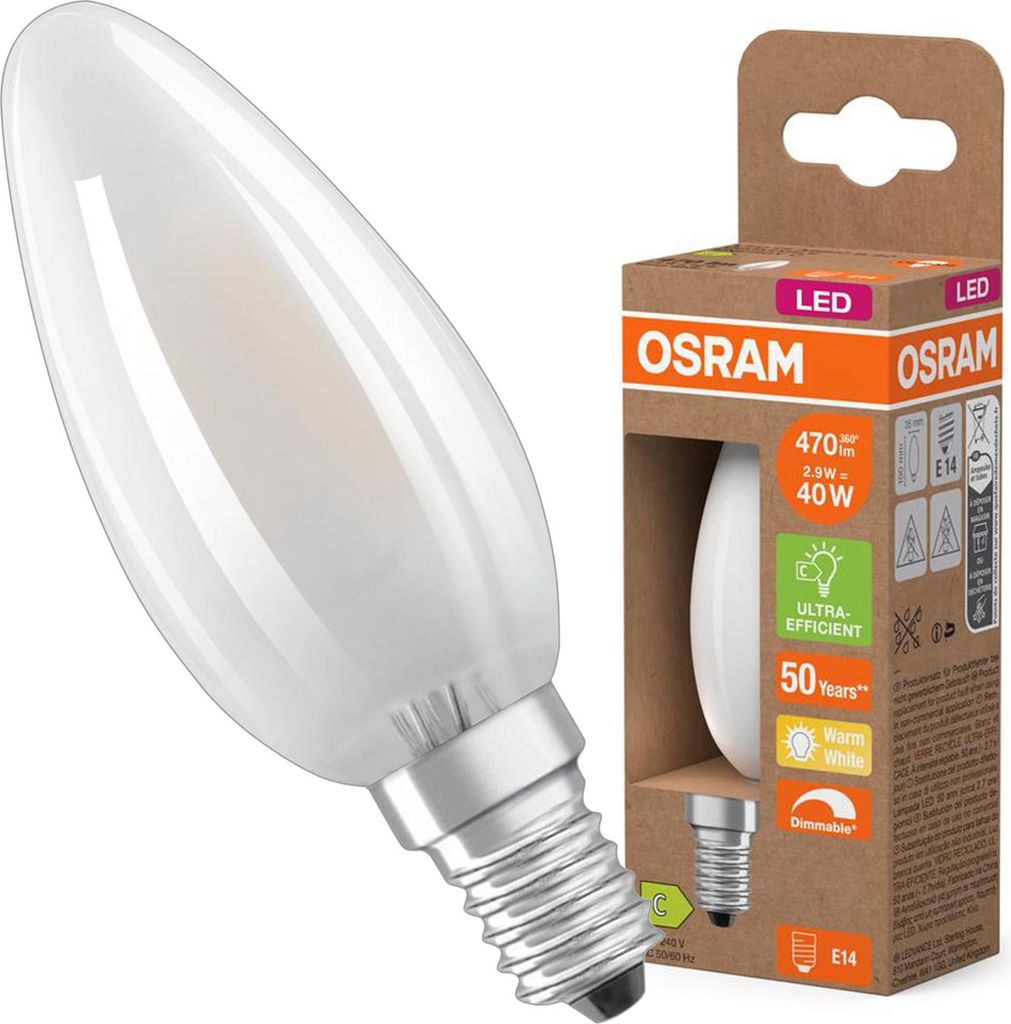 Osram AC45270, 2,9 W, 40 W, E14, 470 lm, 50000 h, Teplá Obrázok produktu 