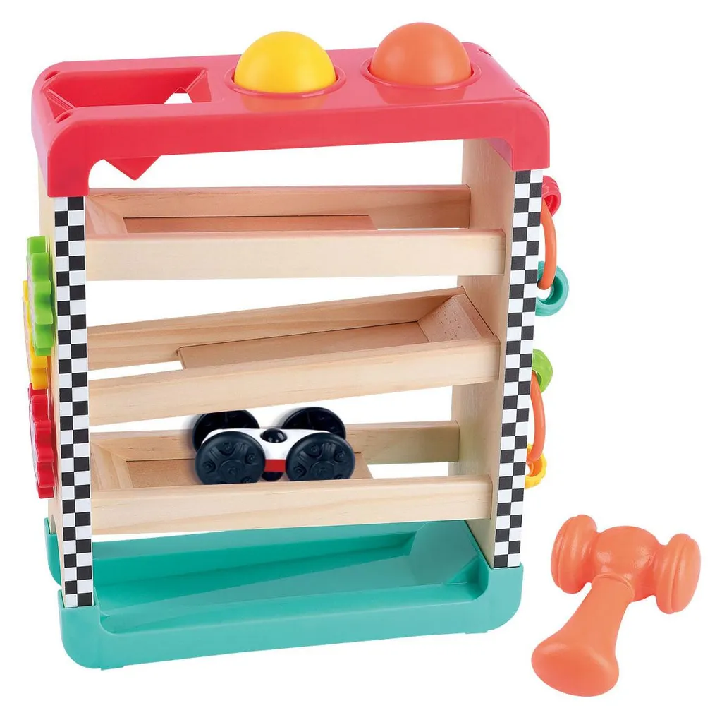 Tour d'Activités 4 en 1 Playgo en Bois pour Éveil Ludique Enfant