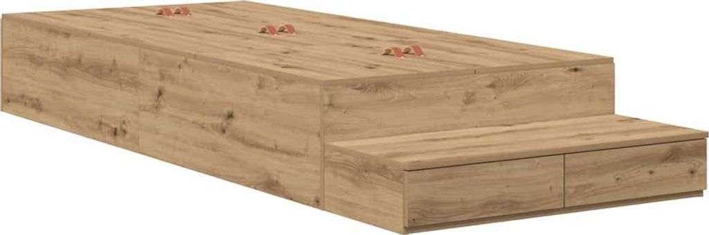 vidaXL Aufbewahrungsbettgestell Artisan-Eiche 90 cm Holzwerkstoff