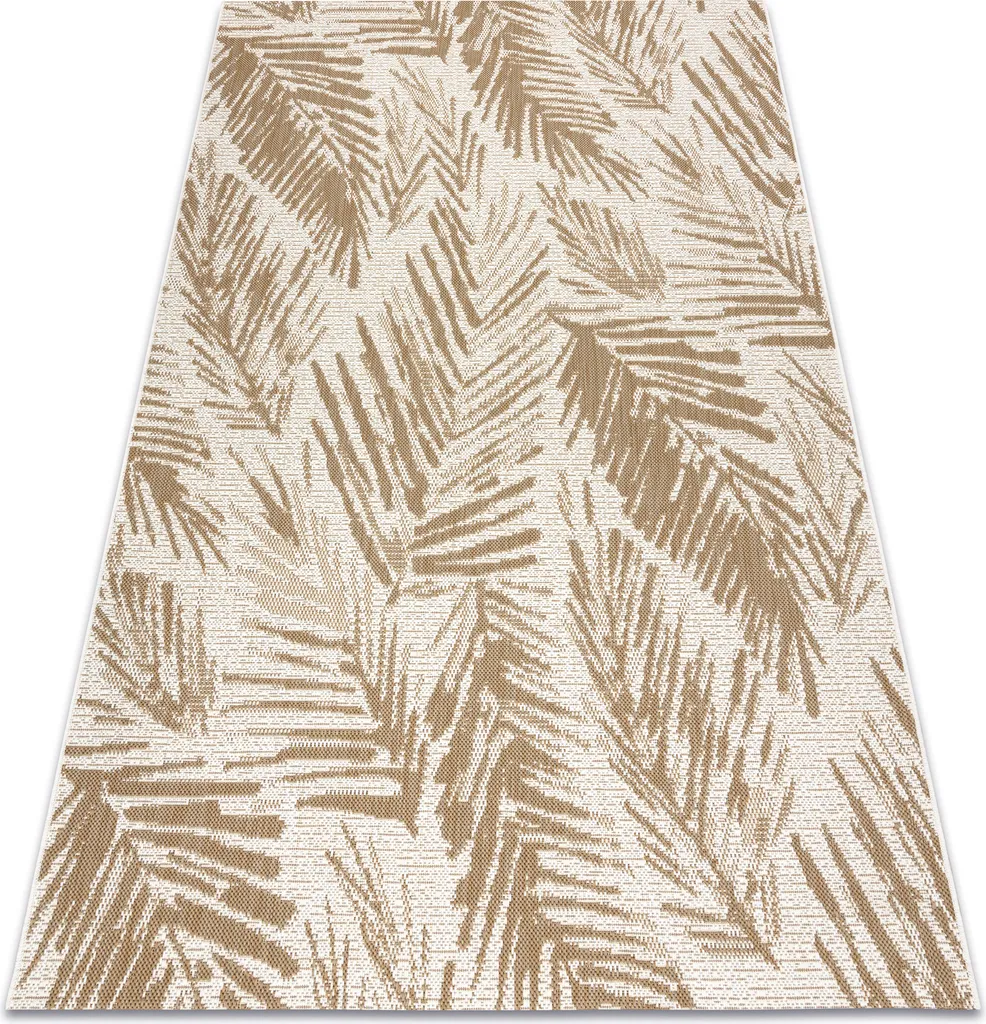 FLAT 48977256 Tapis en sisal à motif feuilles de palmier beige 80x150 cm