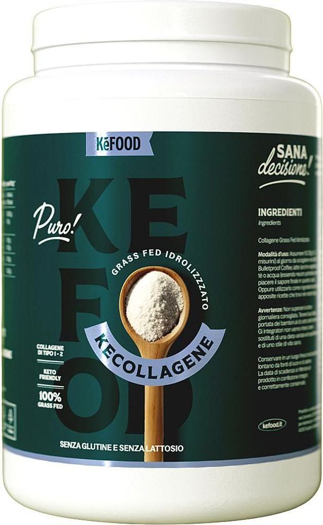 Kefood - Hydrolysiertes Kollagenpulver mit Vitamin C - 100 Prozent Grass Fed - 500 g - Haut Knochen Gelenke