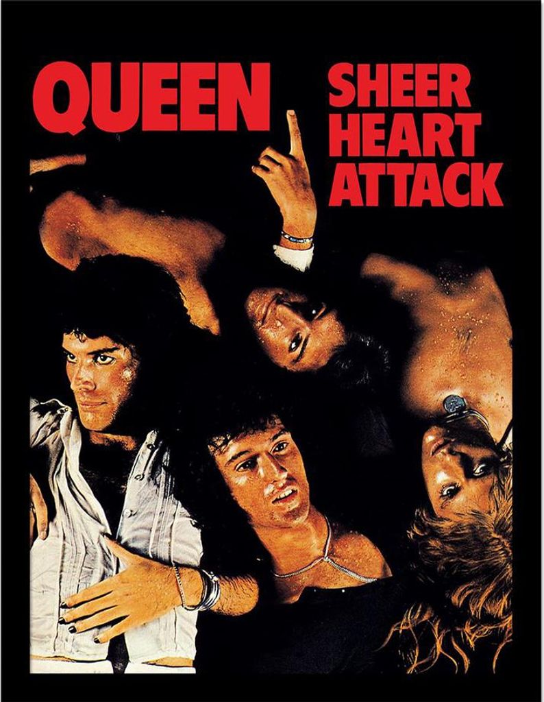 Queen - Gerahmtes Poster "Sheer Heart Attack" PM12072 (Einheitsgröße) (Schwarz/Rot)