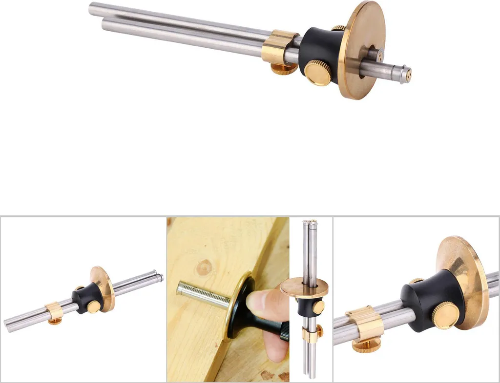 Trusquin de menuisier double arbre outil de mesure manuel