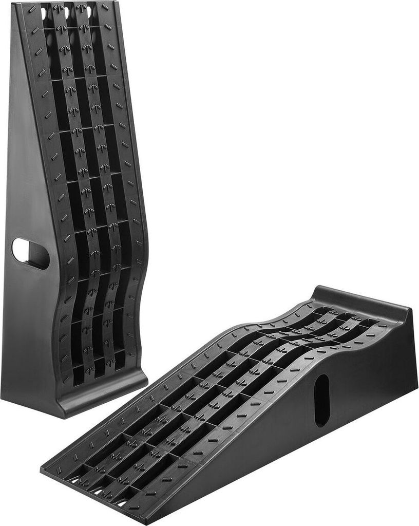 Car Ramps, 2 PCS 5897 kg GVW Capacity, 155 mm Lift Height, Portable High Profile Car Service Ramps for Home Garage Maintenance and Oil Changes, Hea...