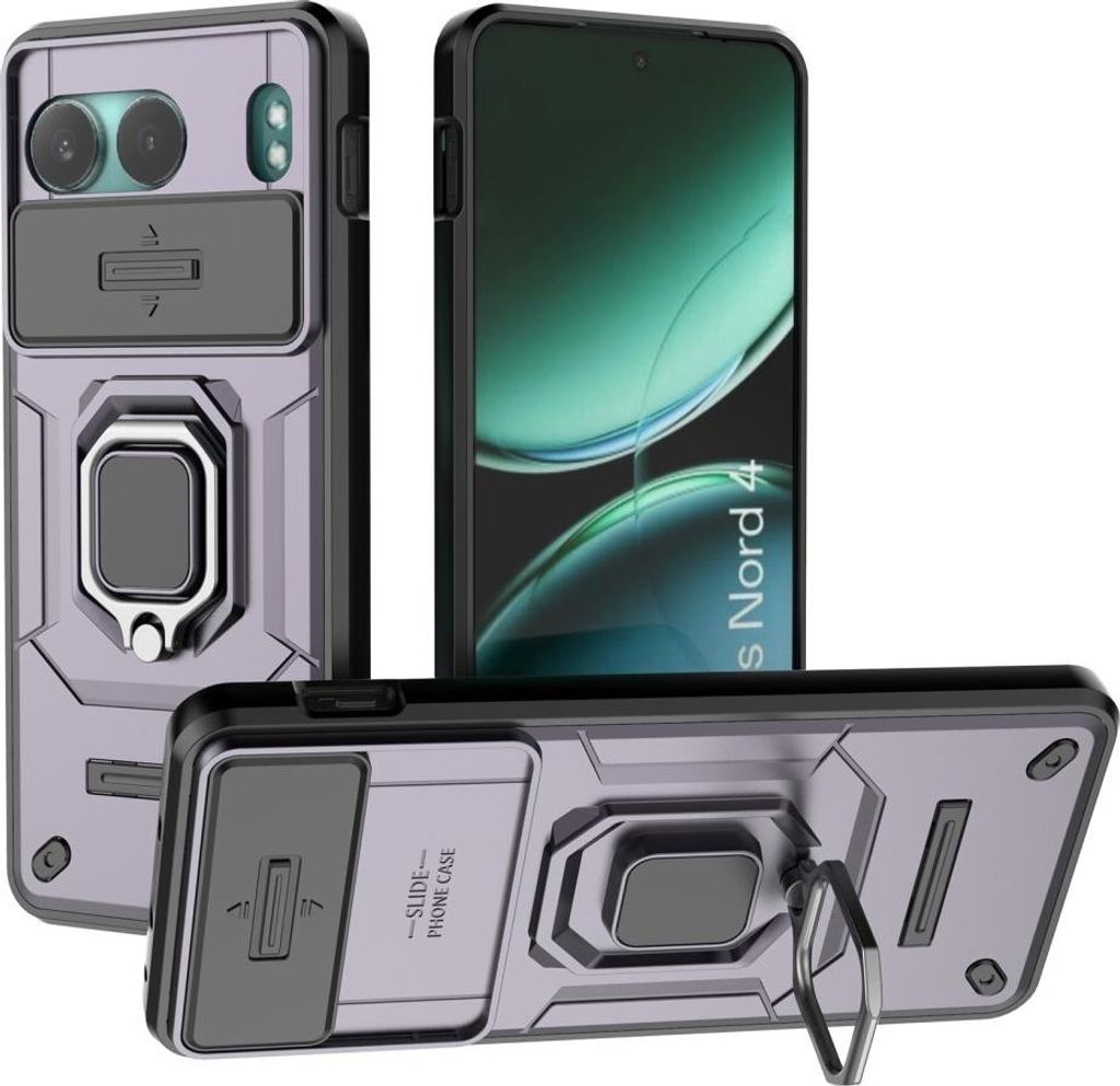 OnePlus Nord 4 Hülle - Coverup Ring Ständer Back Cover mit Kamera Schutz - Violett